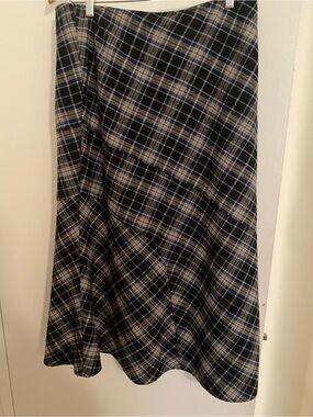 Vintage Kaktus Black and Blue Plaid Mermaid Style Skirt